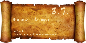 Berecz Tímea névjegykártya